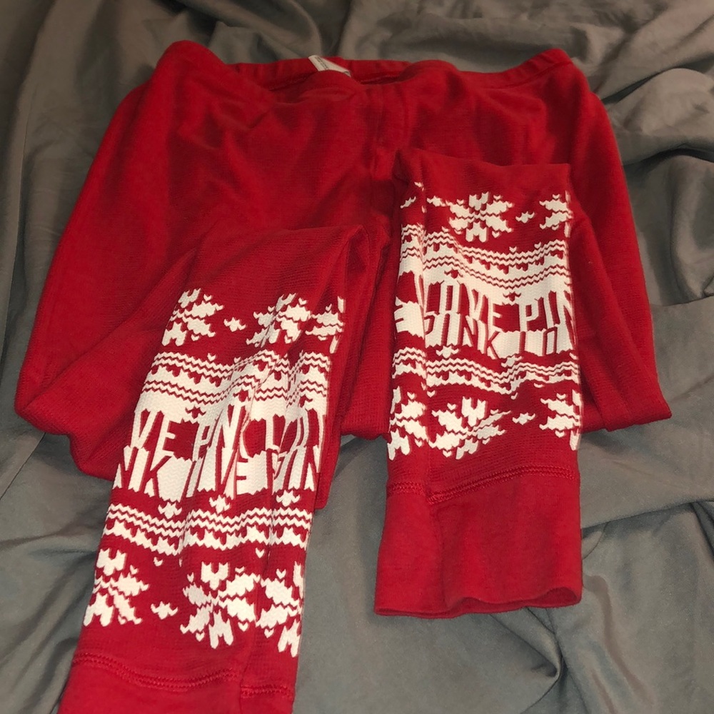 Rare Victoria secret pj pant red snowflake